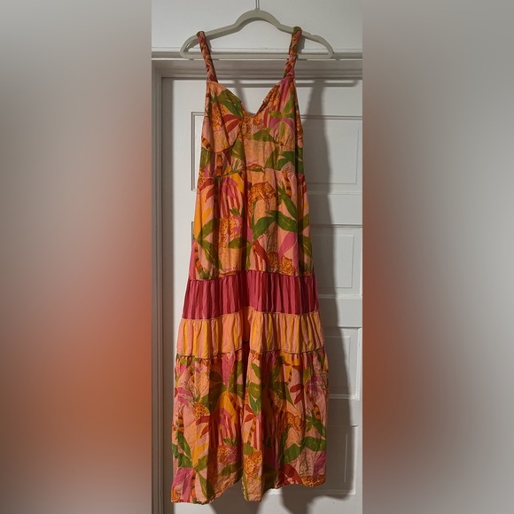 FARM Rio Vibrant Orange and Pink Maxi Dress - Picture 4 of 12